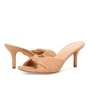 NWT Veronica Beard Women's Melli Slip High Heel Sandals Mules 6 NIB 350 Sand IRR